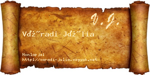 Váradi Júlia névjegykártya